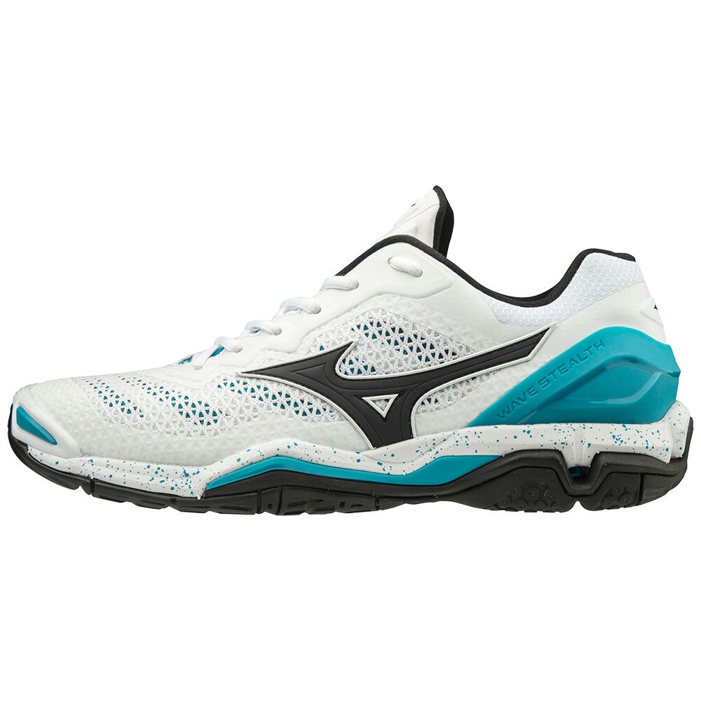 Mizuno Women's Handball Shoes WAVE STEALTH V White/Black/Blue - GEJURAT-26